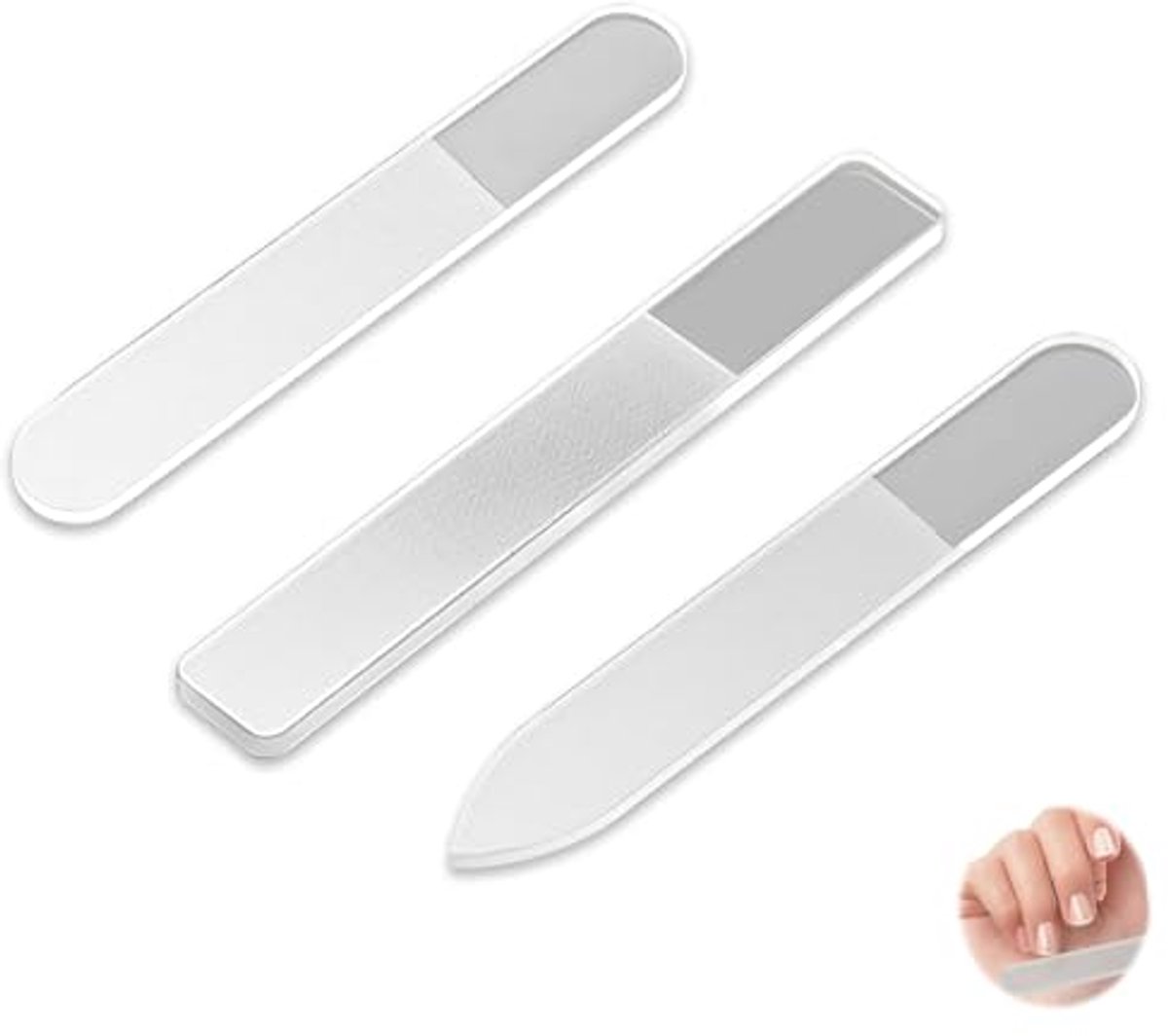 3-delige glazen nagelvijlset voor perfecte nagelverzorging