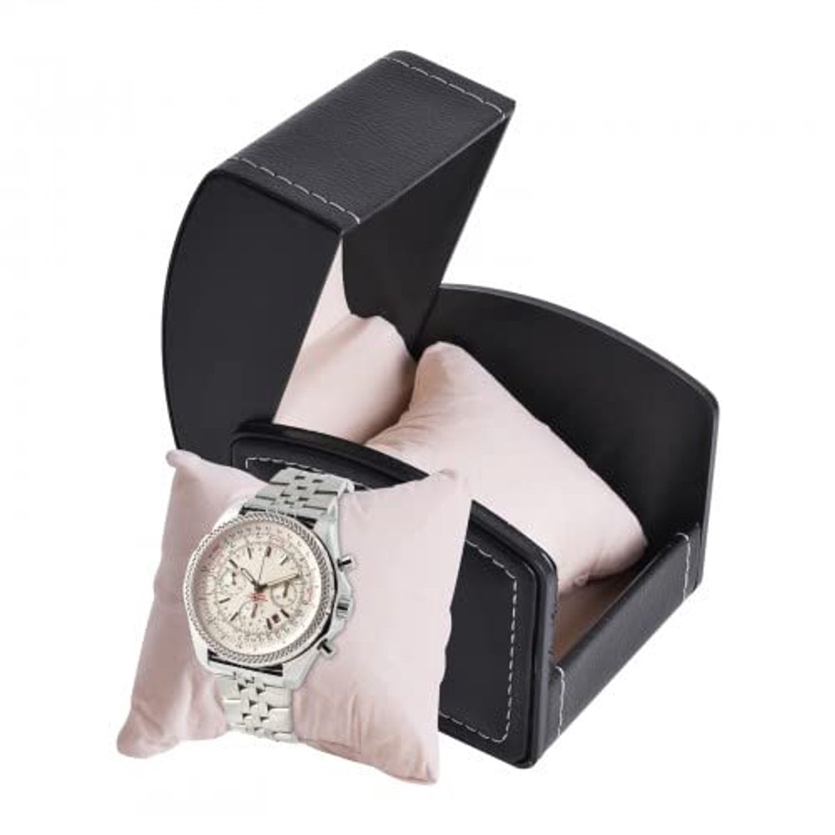 Zwarte Horlogedoos met Afneembare Kussens voor Heren