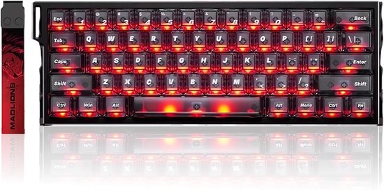 MADLIONS MAD Light 60 - Hall Effect - 8000hz - 0.1ms - Aluminium - Magnetisch Toetsenbord - RGB - 65% - QWERTY - Gaming Toetsenbord - Amber Switches - Zwart