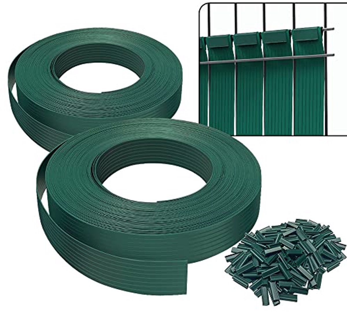 Privacybescherming voor Dubbelstaafmatten 150m x 4,7cm - PVC Tuinhek Inkijkbescherming met Clips