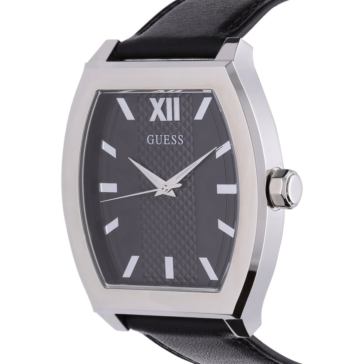 Guess Heren Guess herenhorloge met leren band PUNTUAL GW0706G1 - Horloge - Leer - Zwart - 52.80 mm