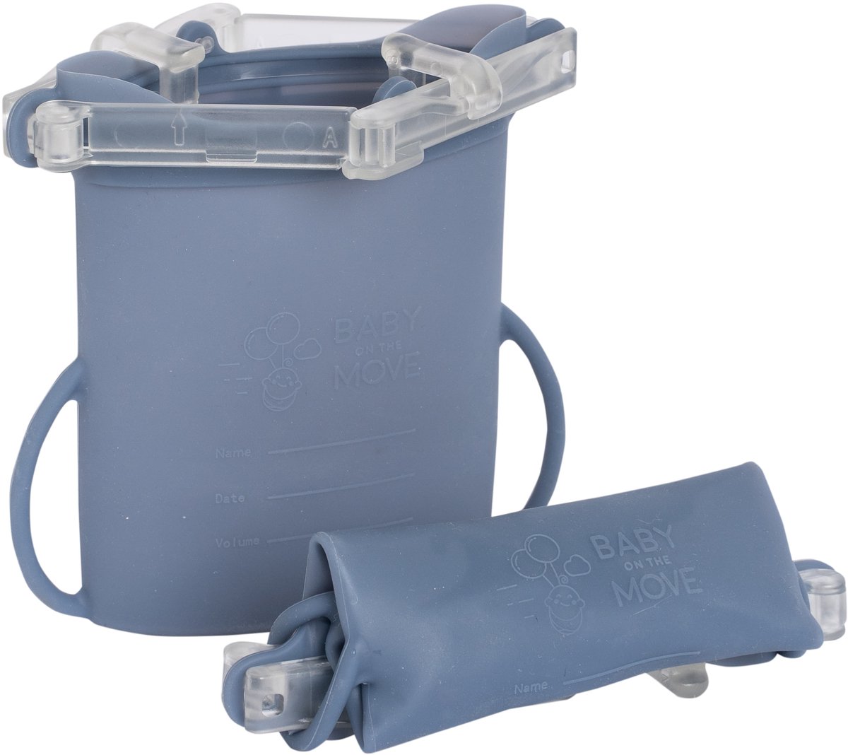 Owego - Yummy Bag - Herbruikbaar bewaarzakje - Moedermelk & voeding - 100% Lekvrij - Geen microplastics, geen BPA - 2pack Denim