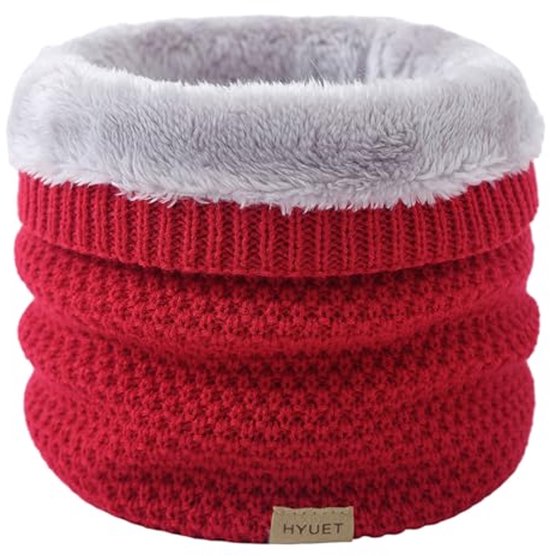 Fleece Gevoerde Nekwarmer Ronde Gebreide Colsjaal - Dikke Thermische Nekwarmer Voor Winter | Skiën, Motorrijden, Wandelen Bandana Zwart