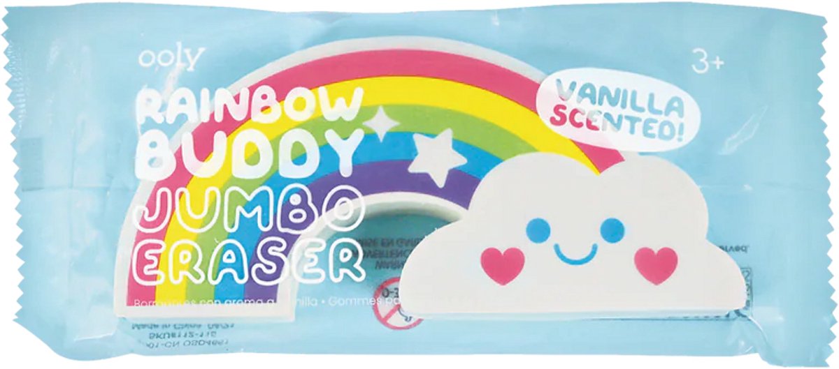 Ooly - Rainbow buddy - Grote geurende gum - Regenbooggum met vanillegeur