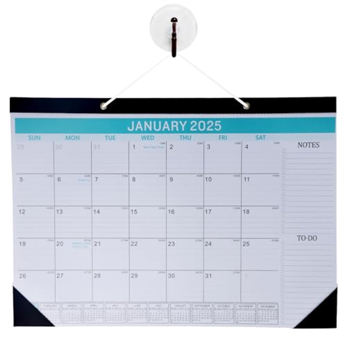Wandkalender 2025-2026 - Maandkalender met 18 maanden planner en groot blok