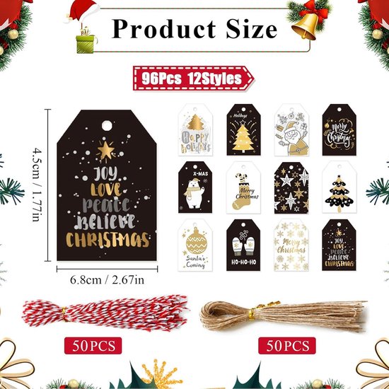 Cadeaulabels, kerstgroen, papier, 10 stuks online kopen?| Dille & Kamille