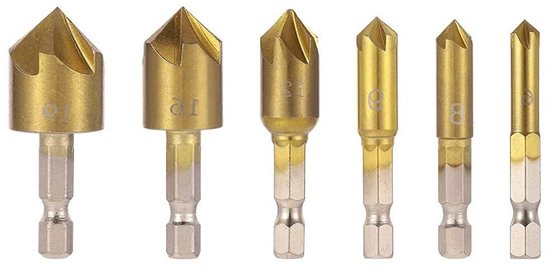 5Pcs 5 Fluit Industriële Verzinkboor Boor Set 90 G... - Vicedeal