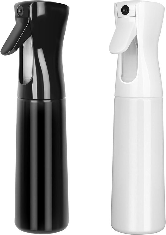 2-delige sprayflesset - voor haar - ultrafijne continue sprayfles - waterverstuiver - drukspuit - haar - planten - kapsalon - huidverzorging - reiniging - 28*7*7cm-500ml-Zwart+Wit