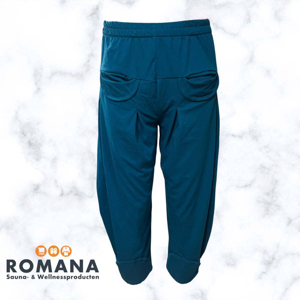Romana Products Sauna Broek - Loungewearbroek - Yogabroek - Pofbroek - Petrol - 99cm