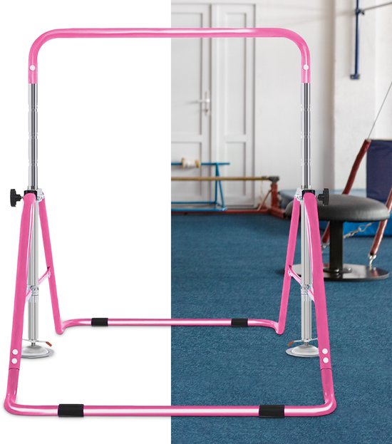 Barre de gymnastique pliable - Portique d'escalade - Ajustable - Barre horizontale - Barre de tumbling - Enfants - Tout-petit - Pour extérieur et intérieur - Arc d'escalade