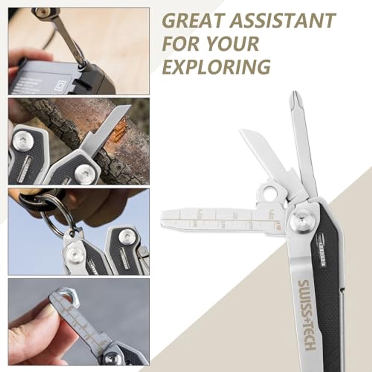 FLISSA Multitool 14 in 1, Geschenke für Männer, Camping Zubehör, Camping Gadgets, Kit Axt mit