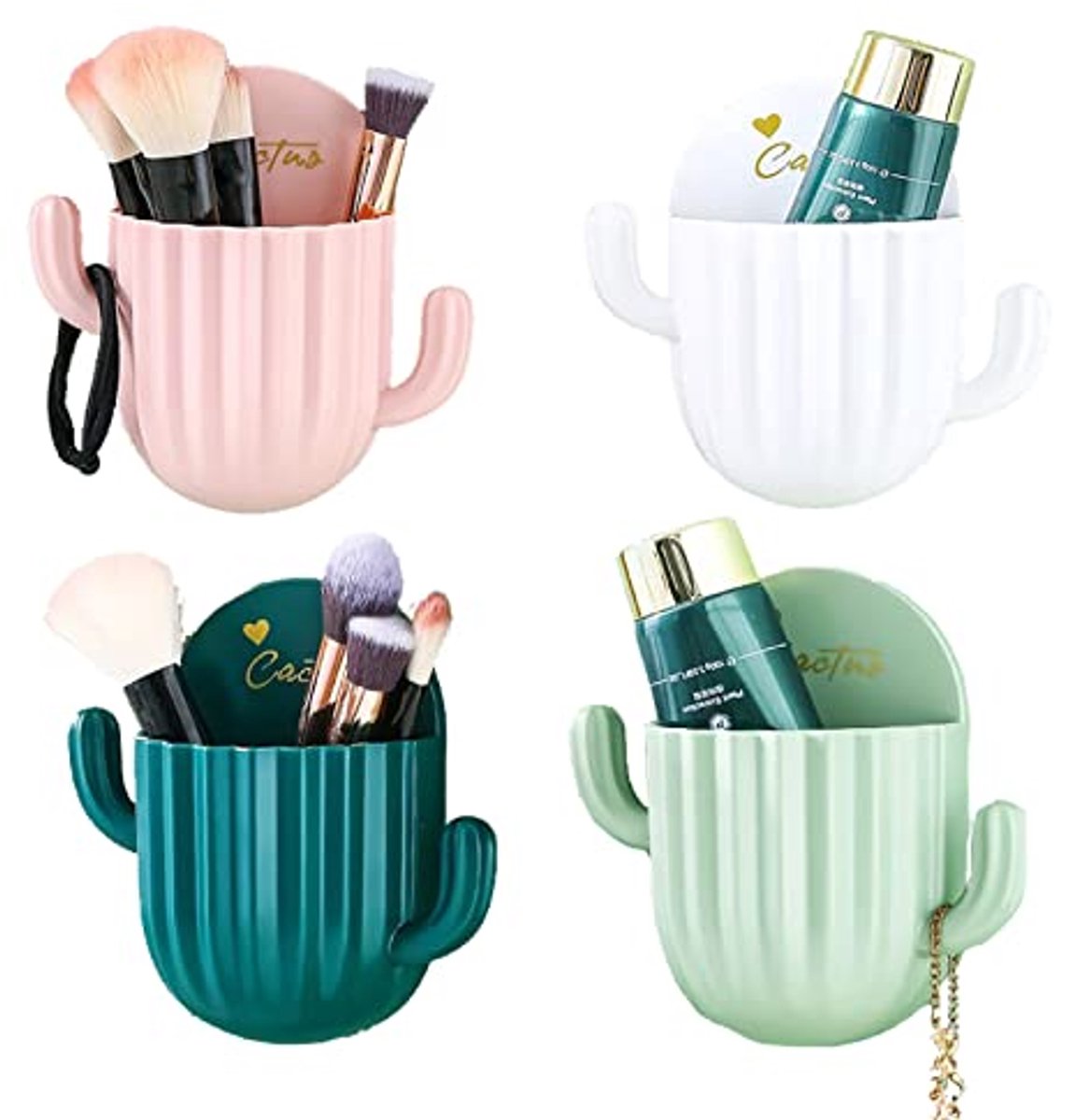 Make-up Borstel Organizer - Muurbevestigde Zelfklevende Opslag voor Cosmetica