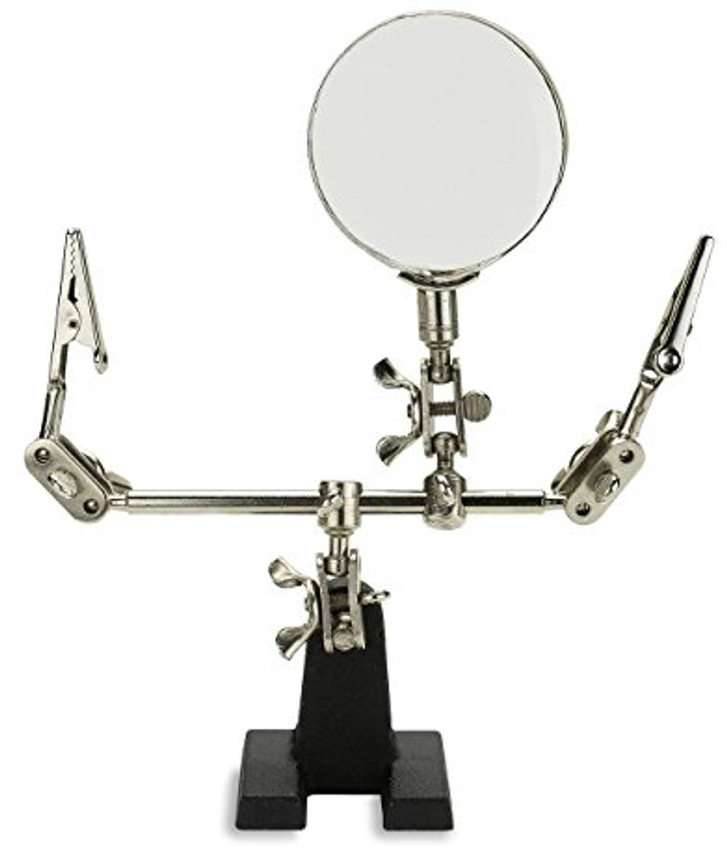 Verstelbare Helfende Hand met Vergrootglas en Crocodile Clips voor Solderen en Hobbywerk
