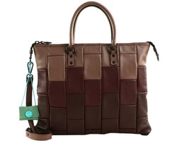 Gabs Leren schoudertas G3 Plus TG Tricolor Degrade Balsamico + Olive Green + Abete veelkleurig