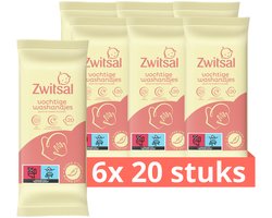 Zwitsal Goedemorgen Vochtige Washandjes - 6 x 20 stuks - Voordeelverpakking