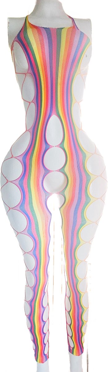 BamBella ® - Panty pak -Onesize - body suit - Dames - Onesize - Erotische jumpsuit van kant lingerie regenboog carnaval feest