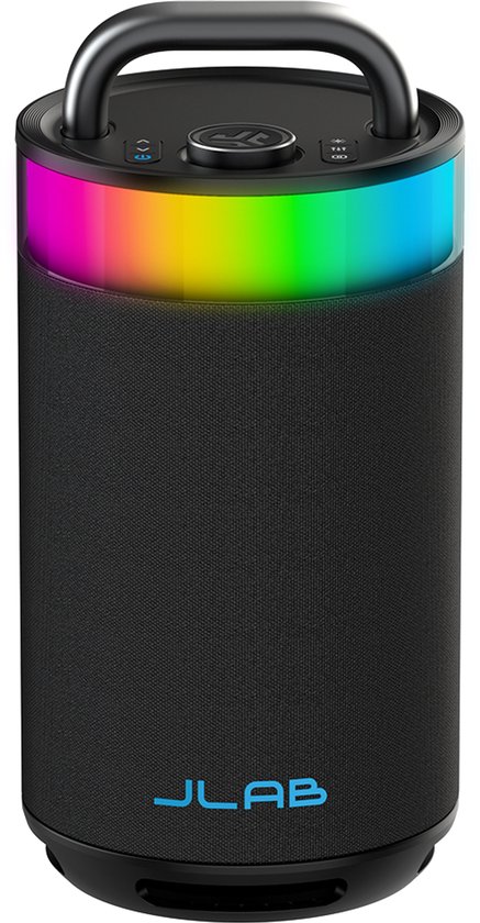 JLab Epic Draadloze Bluetooth Speaker - Muziekbox - 16 uur Batterijduur - 100 Watt - IPX6 Waterproof - Multipairing - Partyspeaker met Bass Boost - App Equalizer - Zwart