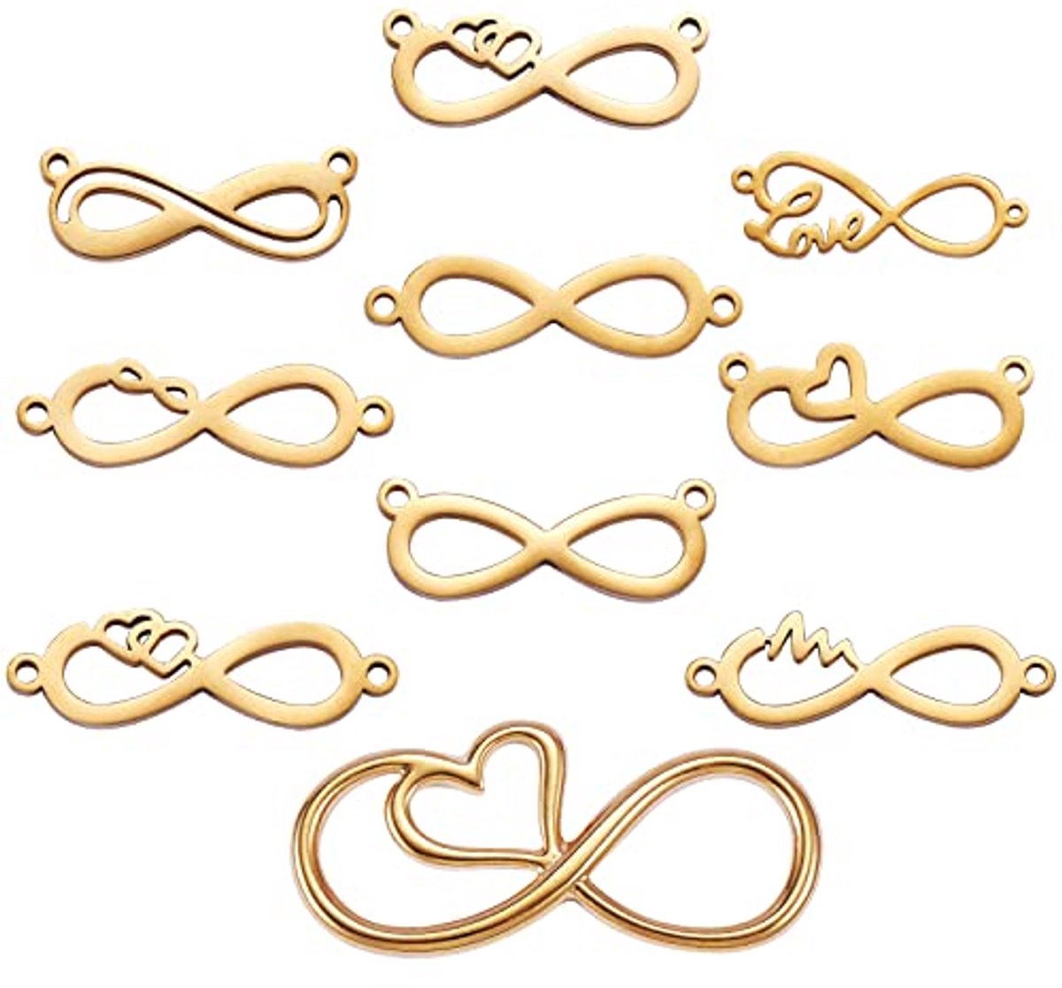 10 Stuks Infinity Link Charm Connectoren voor Sieraden Maken