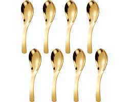 JeiibrZui Gouden Lepels - Gouden Dessertlepels - Hittebestendig En Corrosiebestendig Van Roestvrij Staal - 8 - Voor Avondeten En Feesten Goud