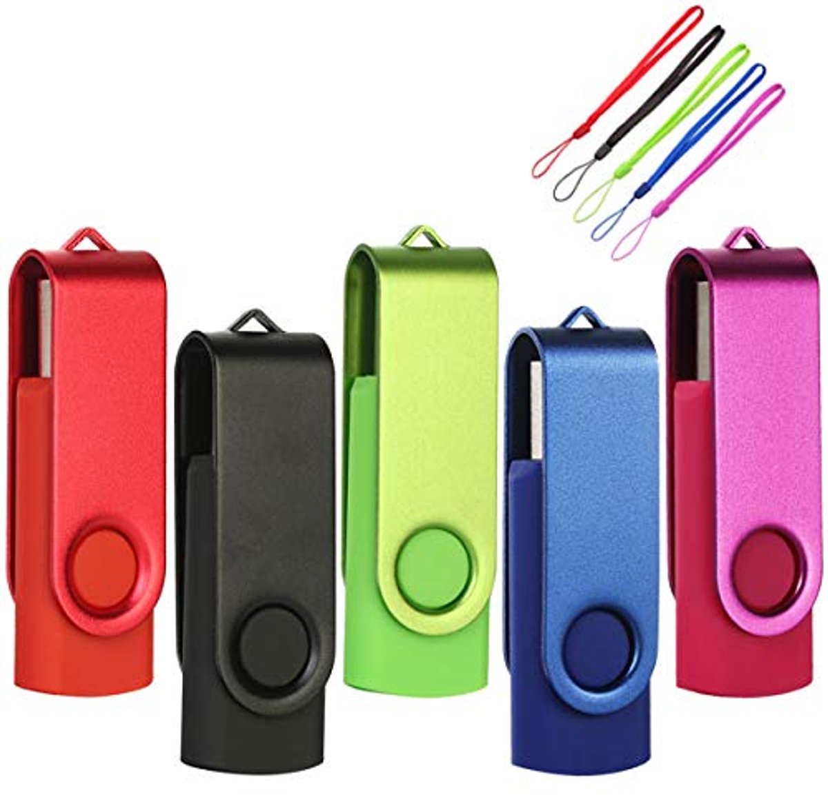 USB Stick 8 GB Meerkleurig - Geheugenstick Gegevensopslag - Set van 5 Stuks