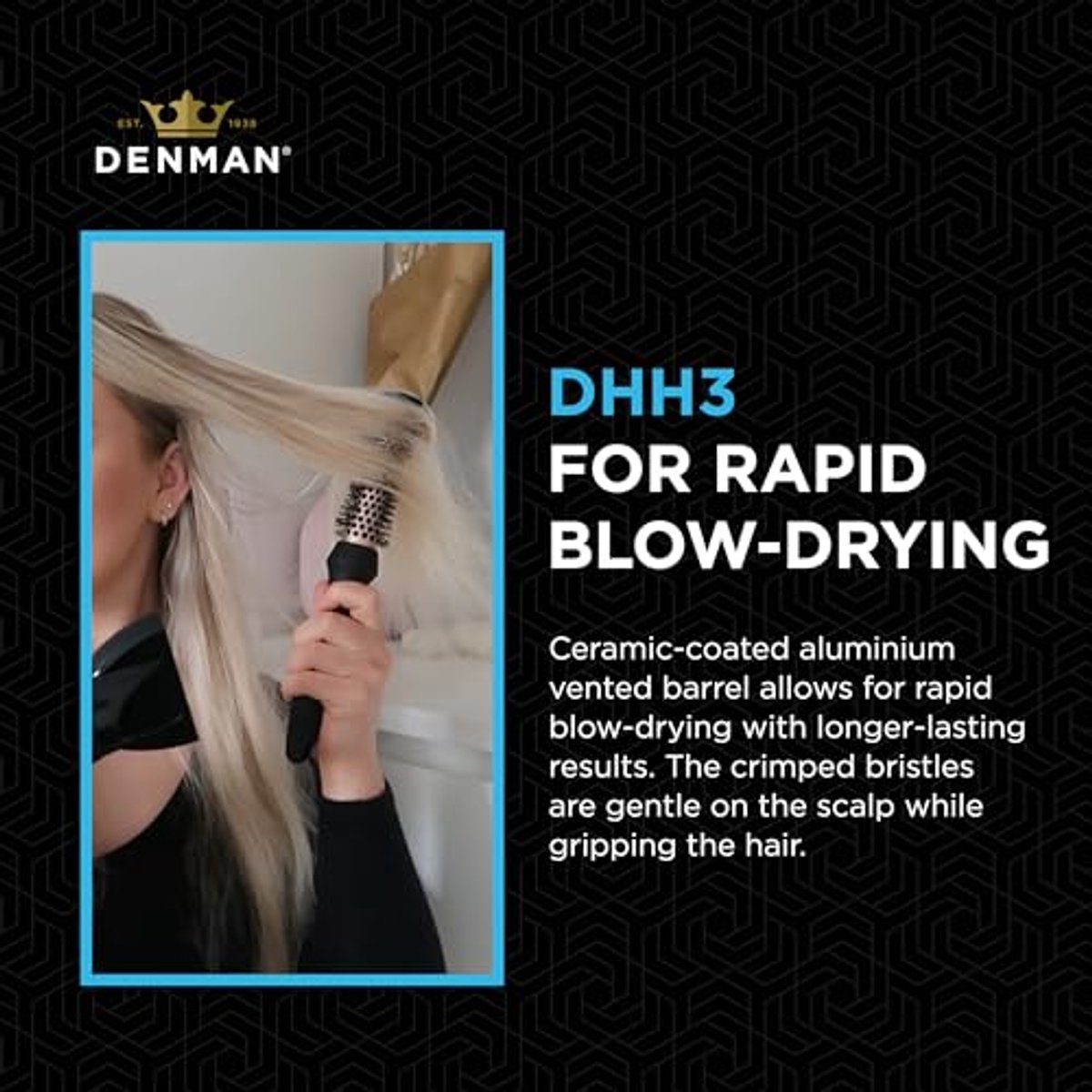 Thermo Ceramic Hot Curl Brush voor Volume en Definieerde Krullen - Roze Goud en Zwart