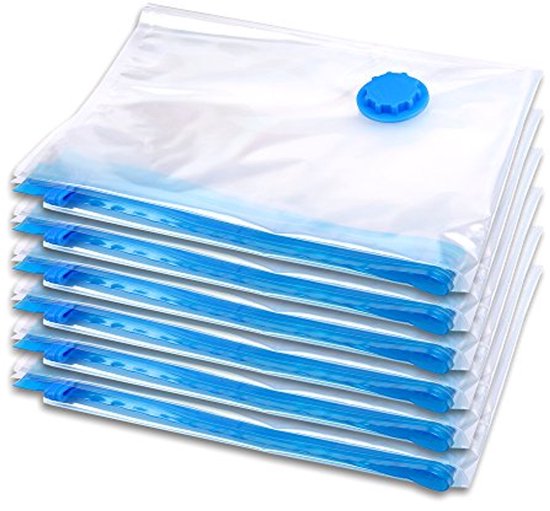 Vacuümzakken voor kleding, 6 stuks, groot (80 x 60 cm), herbruikbaar, ruimtebesparend, reisvacuümzakken voor beddengoed, kussenslopen, dekbedden