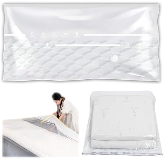 Graplan Vacuümzakken voor matrassen, 240 x 130 cm, waterdichte vacuümzakken, grote herbruikbare vacuümzakken voor dekbedden, kleding, vacuüm opbergtas voor verhuizing