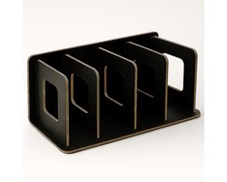 VIN UP® - CD Rek van Bamboe - Zwart CD Opbergsysteem & CD Houder voor 25+ CD's - Cadeau voor Muziekliefhebber