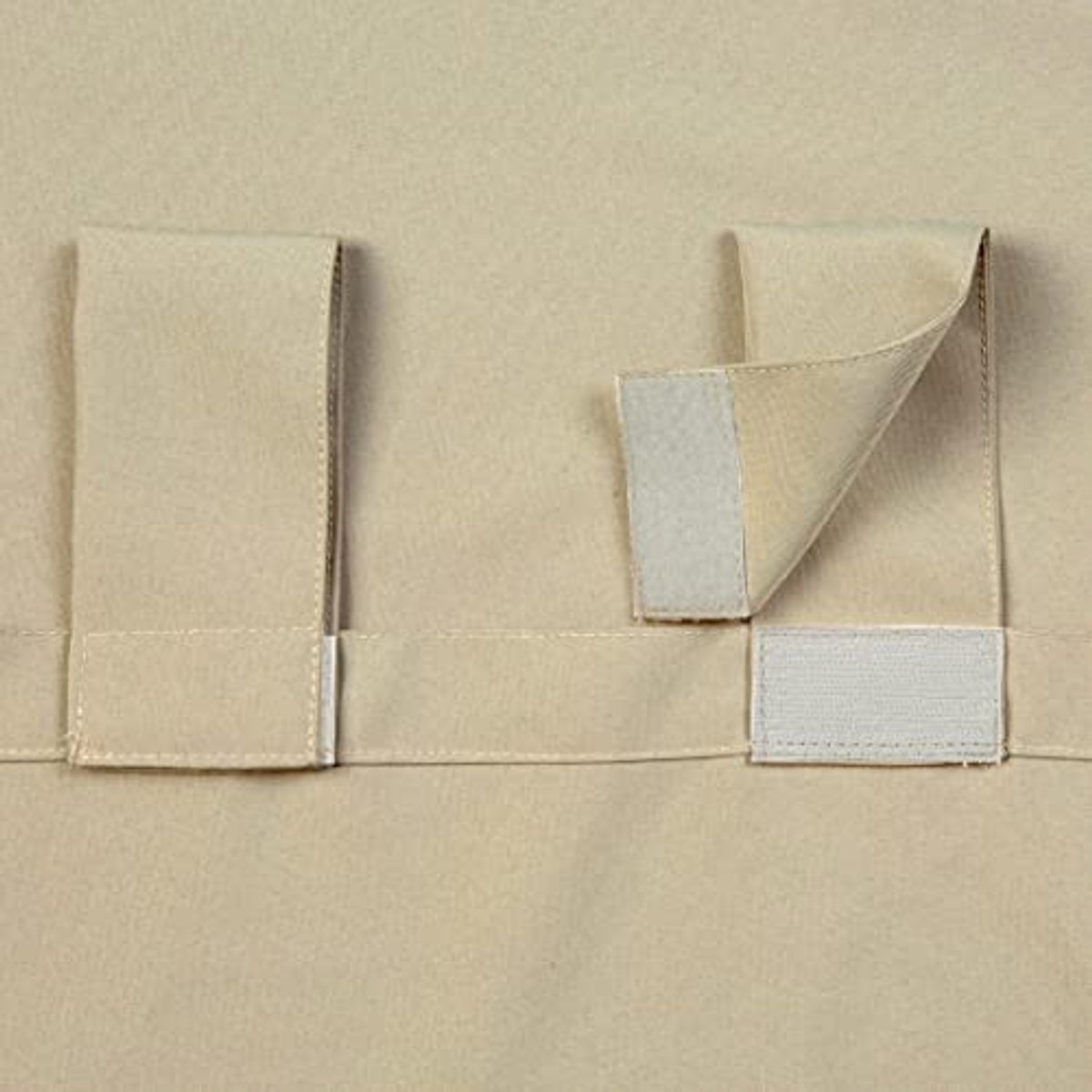 Tuink Curtain met Oprolbare Haken - Waterdicht, Windvast, Privacygordijn voor Pergola en Terras, 155 x 220 cm, Lichtbeige