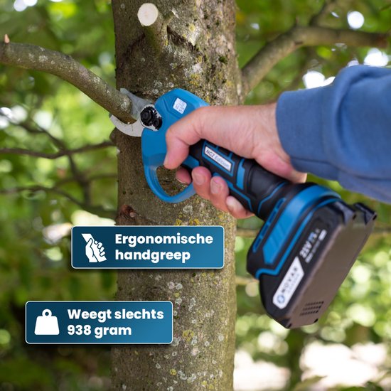 Mimigo Draadloze Elektrische Snoeischaar Met Led, 2 Oplaadbare Batterij Aangedreven Boomtrimmers Fruit Boom Takken Cutter 25mm 1 Snijden Diameter 6