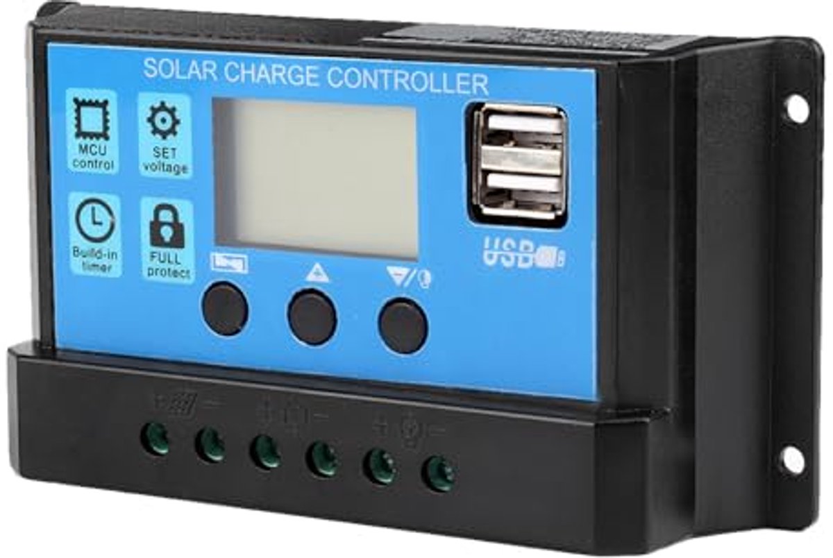 Laadregelaar voor zonnepanelen 60A, 50A, 40A, 30A, 20A, 10A - MPPT en PWM opties voor 12V en 24V systemen