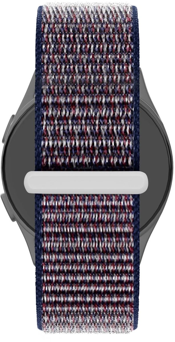 Bandz Hoogwaardige nylon band met klittenband - geschikt voor Garmin Vivoactive 6 / 5 / 3 / Vivomove HR / Style / Luxe / Sport / Trend / Forerunner 645 / 245 / 165 / 55 / Approach S12 / S40 / S42 / S44 / S50 / Venu SQ / SQ2 / 2Plus (indigo blauw)