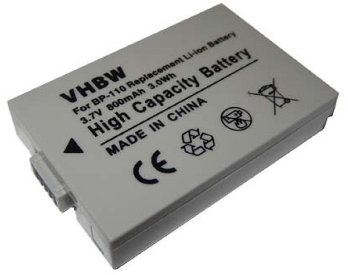 Camera accu compatibel met Canon BP-110 / 800 mAh