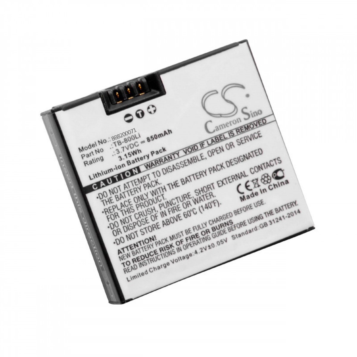 Camera accu compatibel met GoTop G1 - vervangt TB-800Li / 850 mAh