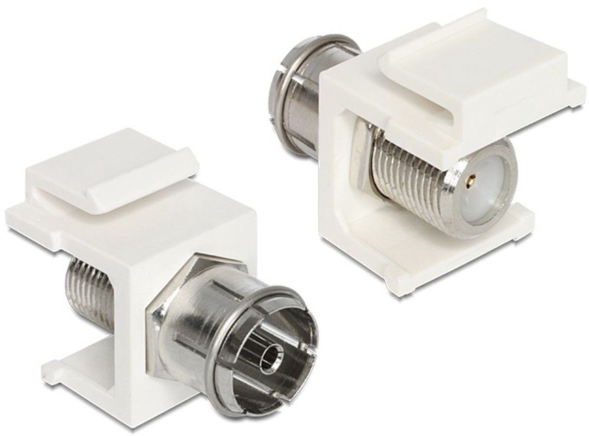 Keystone module F (v) - Coax IEC (v) / wit