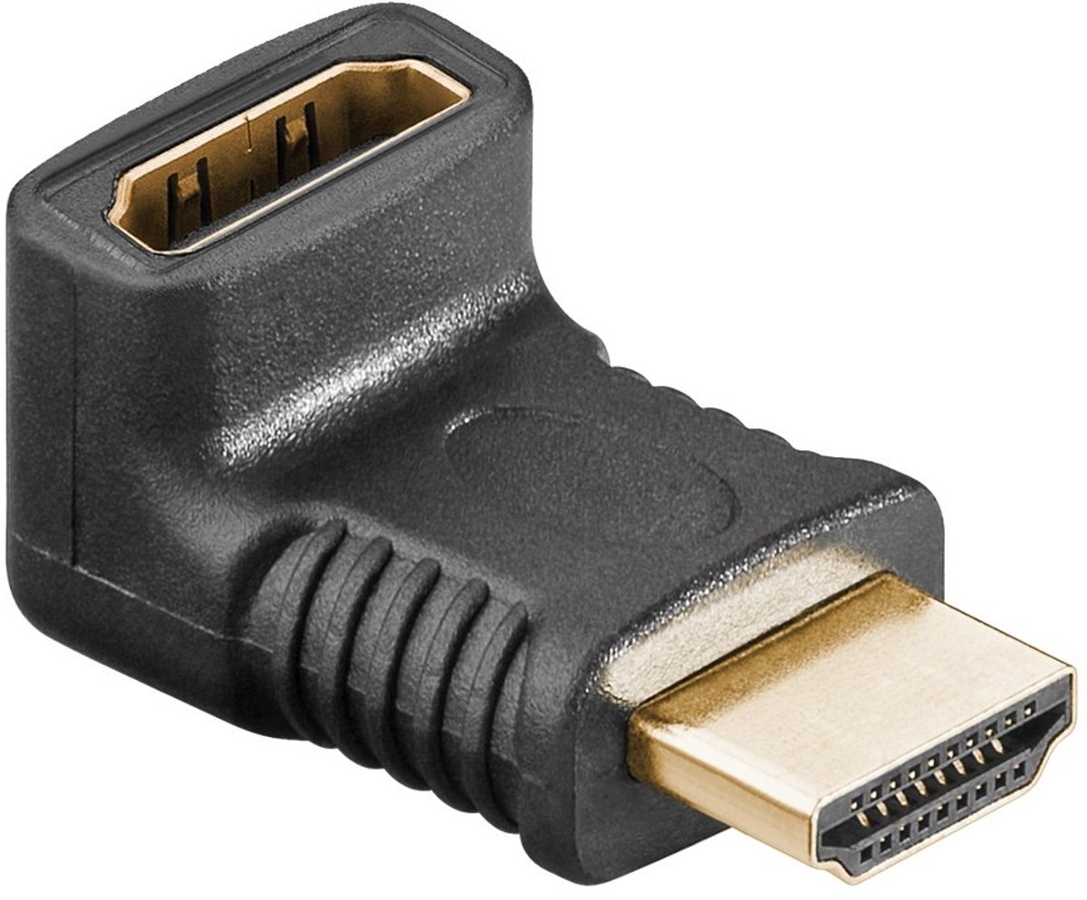 HDMI Adapter - Haaks - Verguld - Female naar Male - 90gr - Zwart