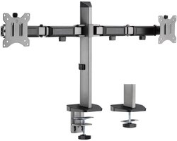 My Wall bureaubeugel voor 2 monitoren tot 32 inch / full motion / zwart/zilver