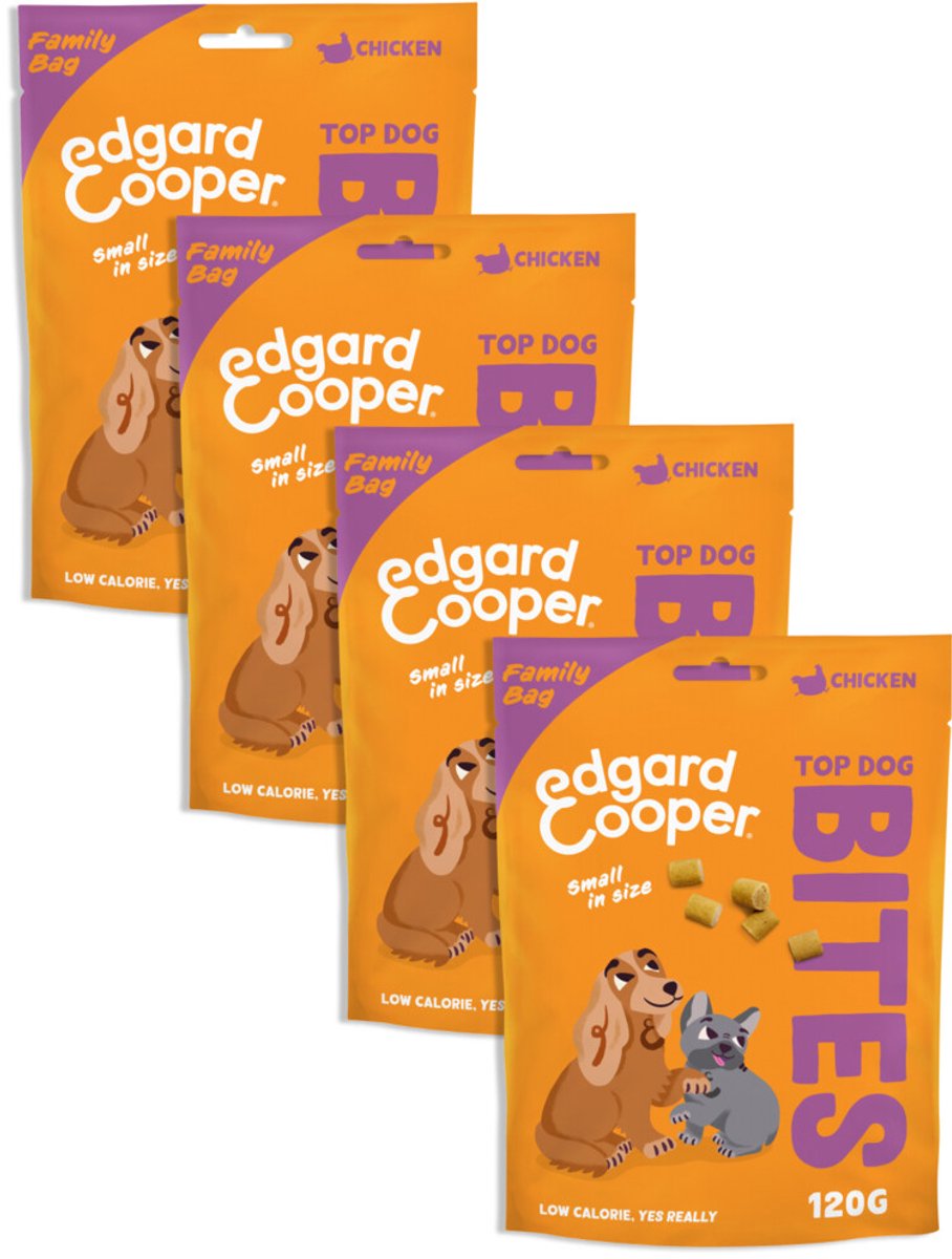 Edgard & Cooper 4x Natuurlijke Hondensnacks voor Puppy, Eend BitesSmall (1 x 120g), Graanvrije Beloningen, Vers Vlees, vol Essentiële Aminozuren voor een Gezonde Spijsvertering