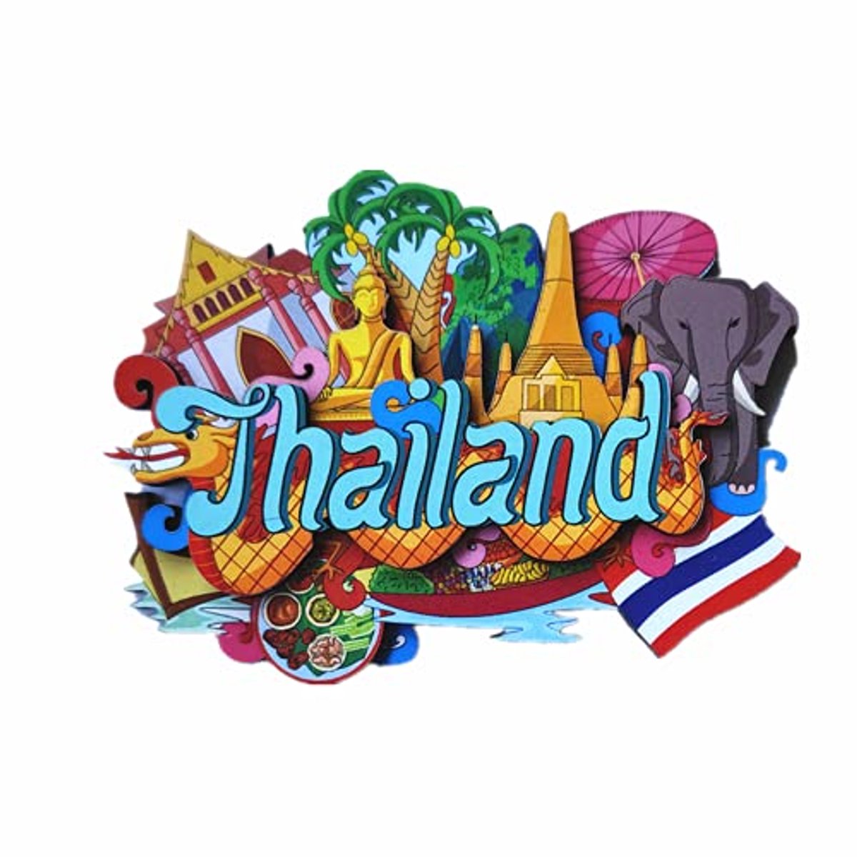 3D Koelkast Magneet Thailand Souvenir Hout Craft Collectie