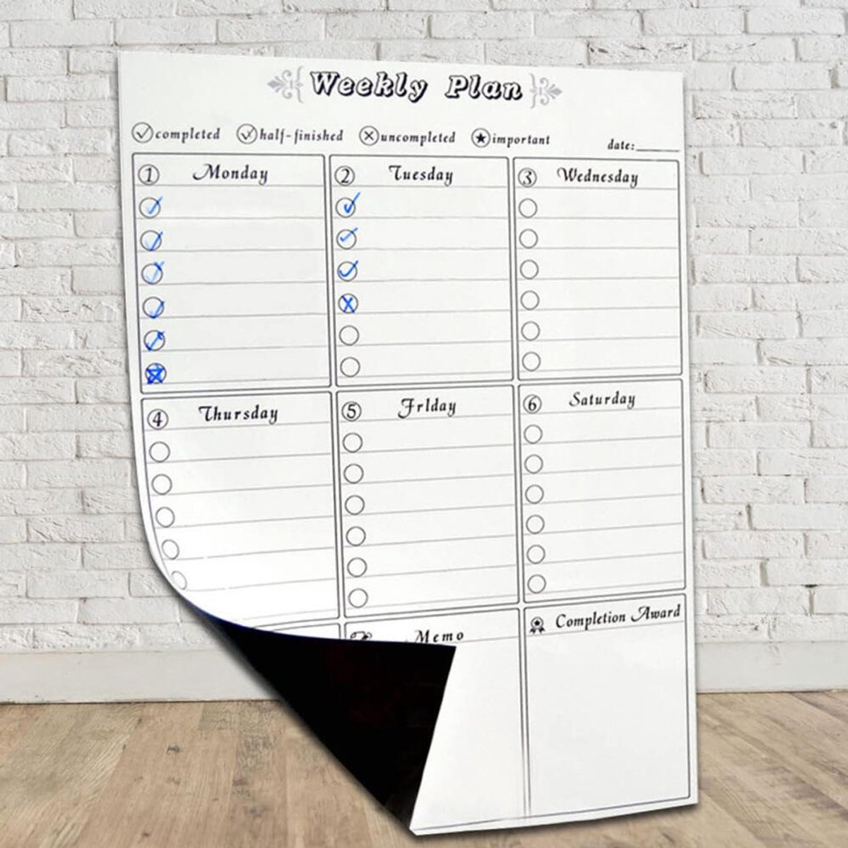 Magnetisch Weekplanner whiteboard - A3 Formaat - Planbord - Familieplanner - Weekplanner - Gezinsplanner - To Do Planner - Koelkast magneet - Maaltijdplanner - Menuplanner - Fitness voeding schema — cadeau in Kalenders & Planners - foto 8