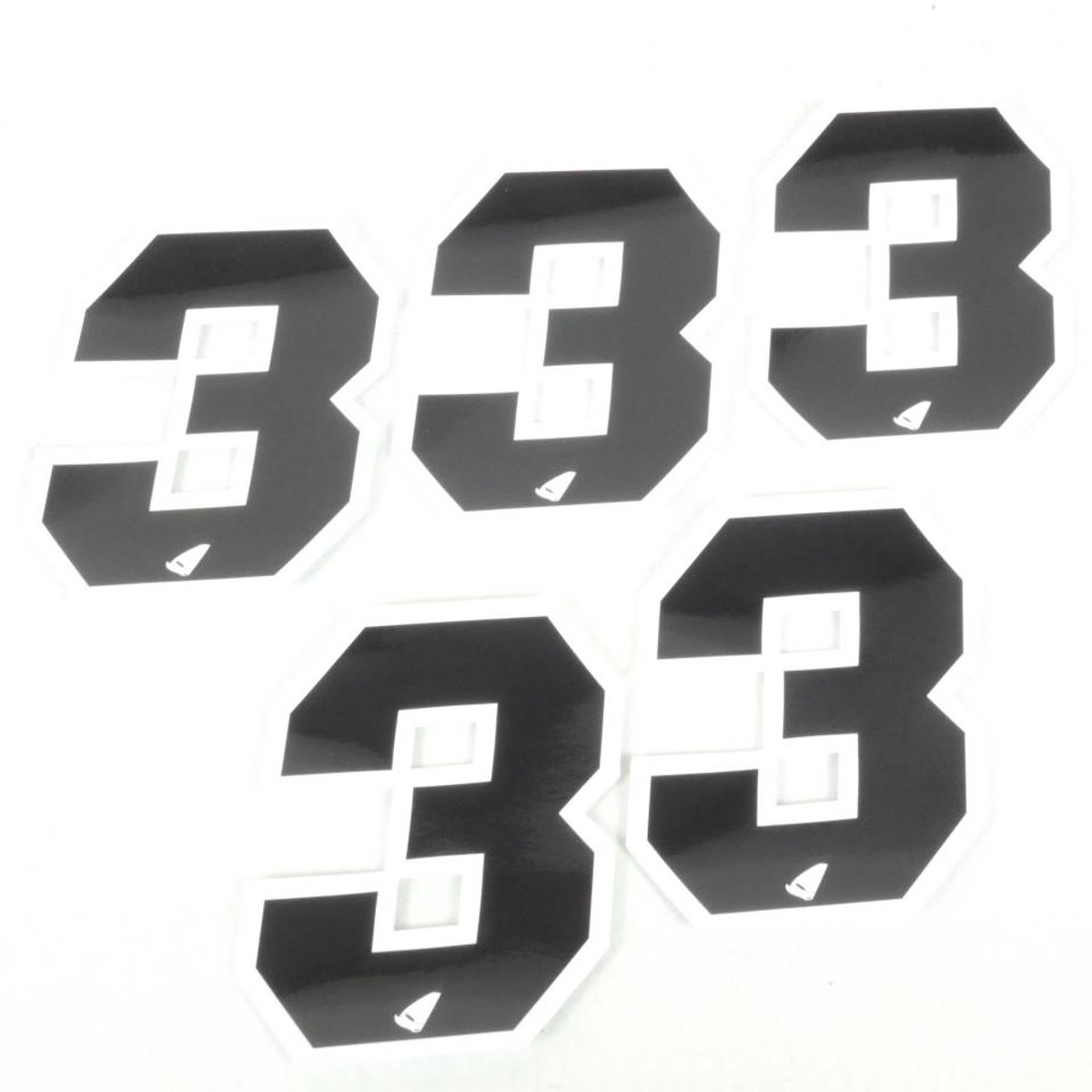 Autocollant stickers UFO pour moto Numero 3 noir 130x100mm Neuf