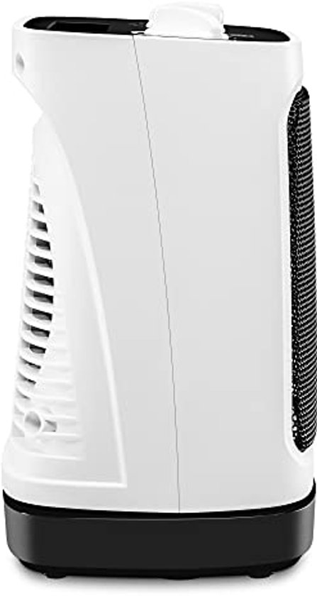 InnovaGoods - Draagbare Keramische Kachel, Roterend met 2 Snelheden, Energiezuinig PTC-Element, 600-1200W, Oscillatie, Thermische en Kantelbeveiliging, Compact en Licht, Wit/Zwart
