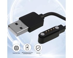 Universal Smart Watch Charger, Magnetic USB Charger with 4-Pin Connection, Distance Between Poles 2.54 mm, Safe and Reliable for Smartwatches