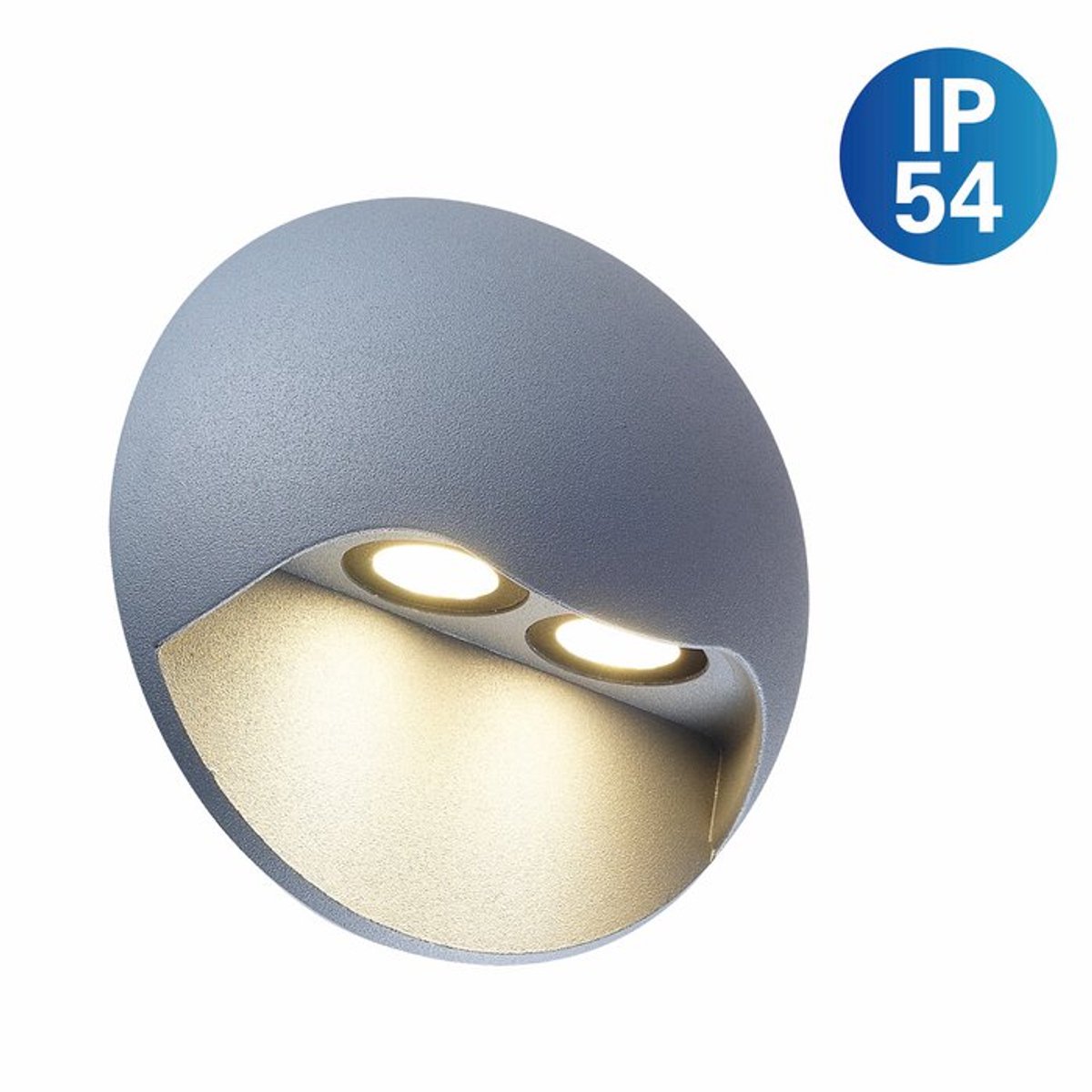 Wandlamp buiten geïntegreerde LED "Vedus" Tuinverlichting Padverlichting diameter 13 cm Grijs