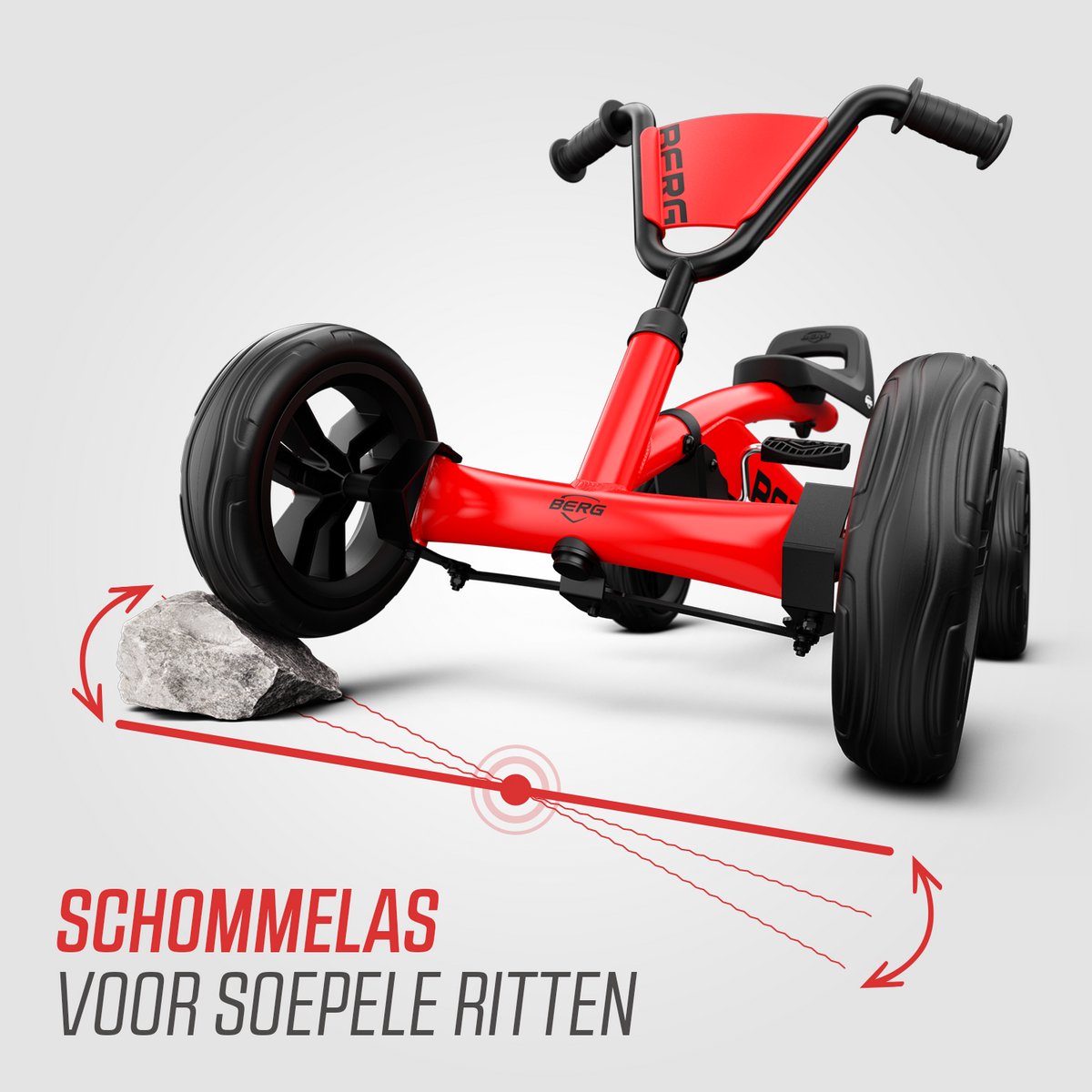 BERG Buzzy RED Skelter - Verstelbare Stoel - 2+ jaar - Anti-lek EVA banden - Veilige en Stabiele Wegligging - Rood — afbeelding 6