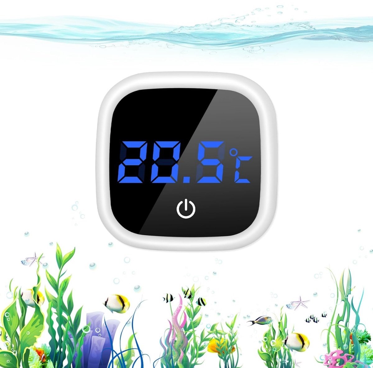 EXCITAT Thermometer - Aquariumthermometer - Aquariumaccessoire - Mini - LED-display - Geschikt voor de meeste aquaria