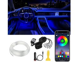 Auto Interieur Verlichting - Led Strip Auto – 6M – Met App - Blauw