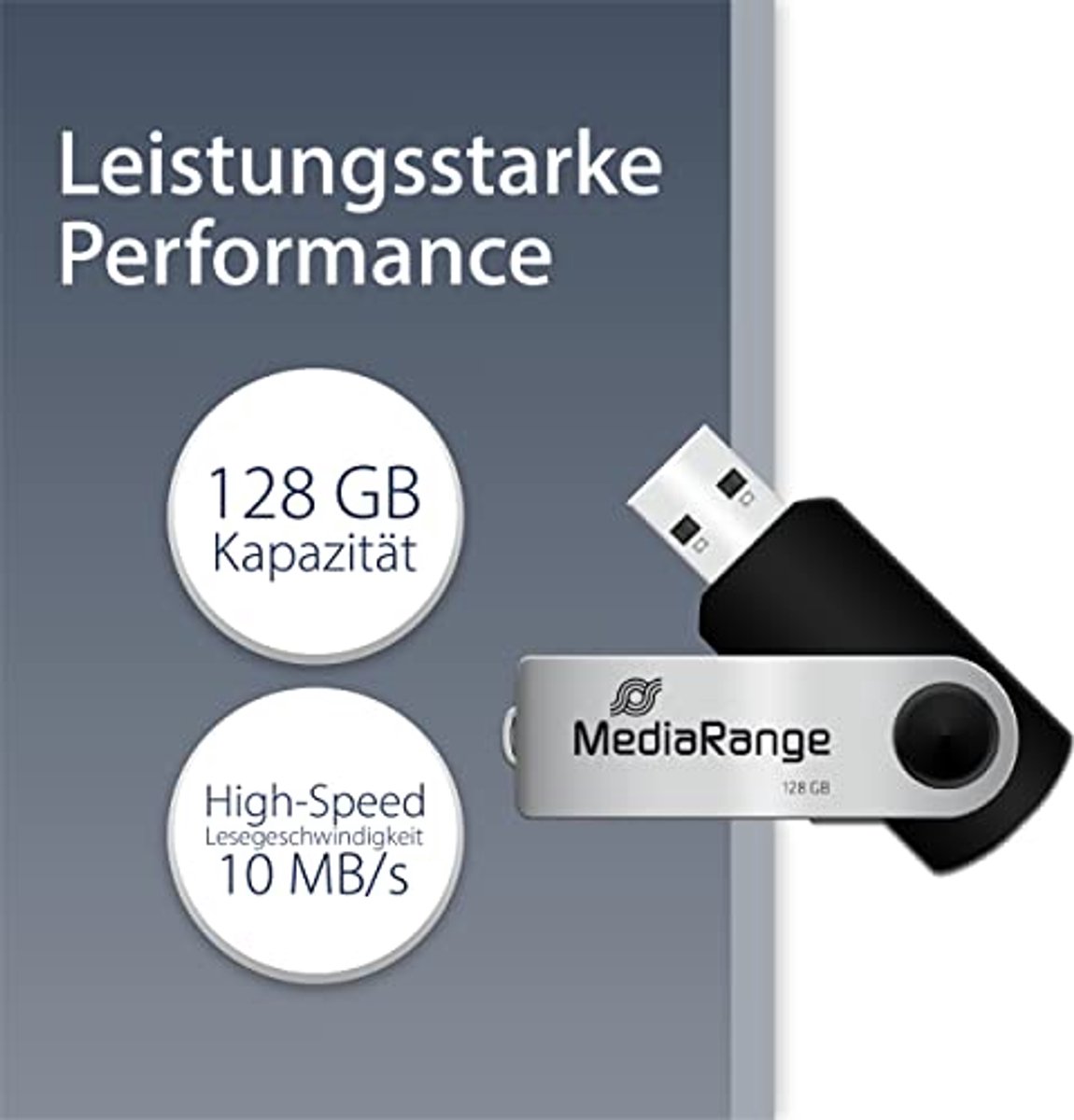 USB Stick 128 GB - Draadloze Gegevensopslag met Draaikopbehuizing