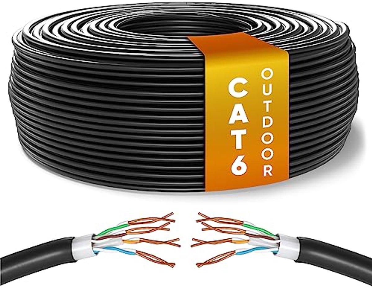 Cat6 Ethernet Kabel 50m - Hoge Snelheid LAN Netwerk Kabel voor Buiten Gebruik