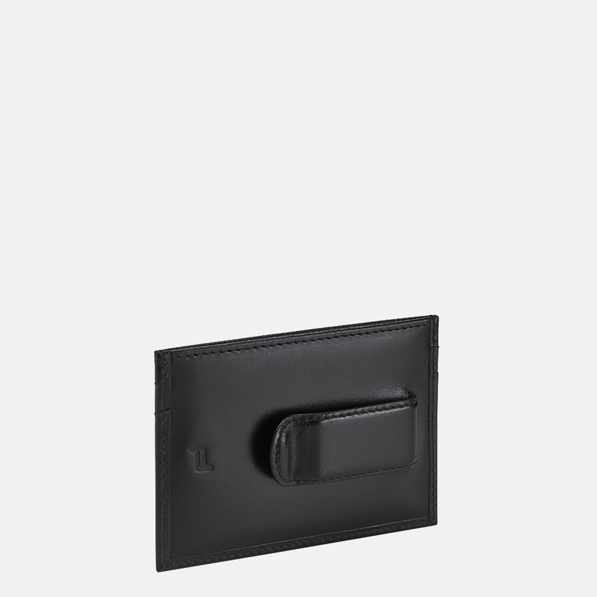 PORSCHE DESIGN Leren Kaarthouder Classic Cardholder 2 Money Clip Black Zwart